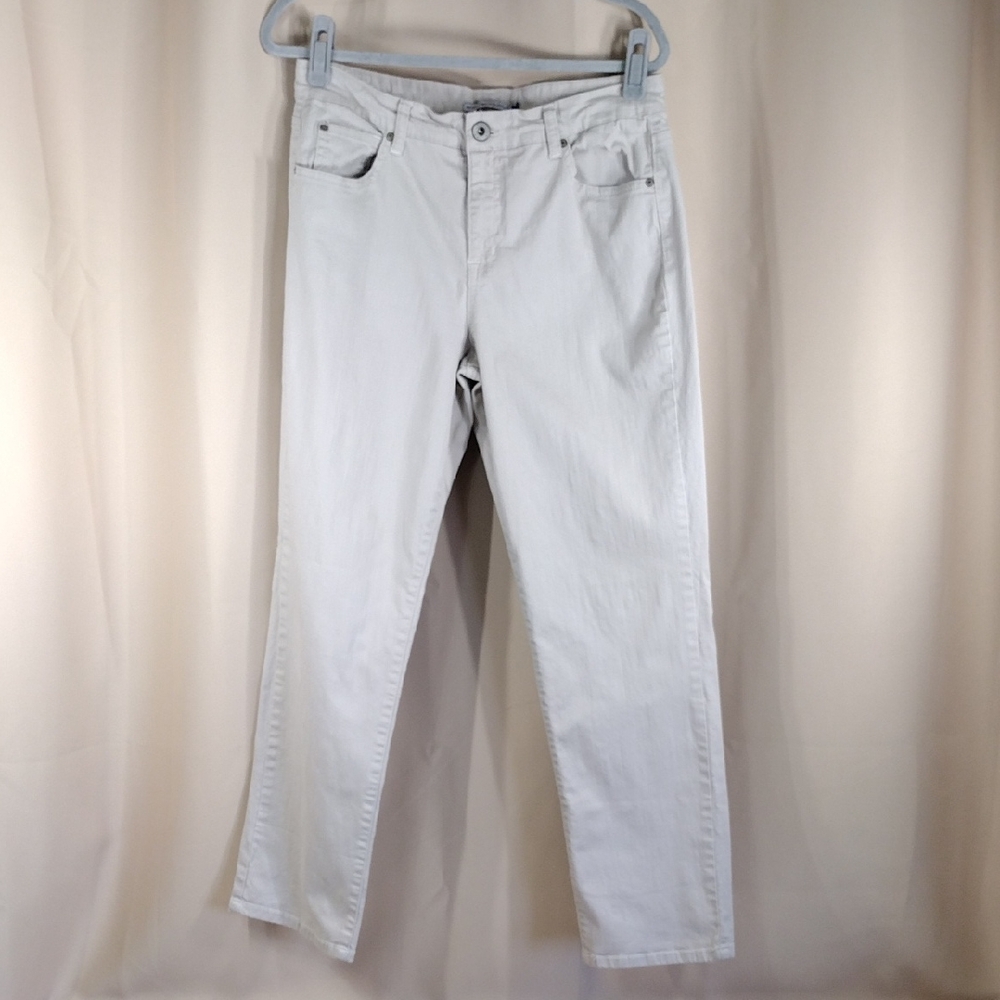 Bandolino Blue Mandie Fit Beige Gray Straight Leg Average Cotton Casual Jeans
